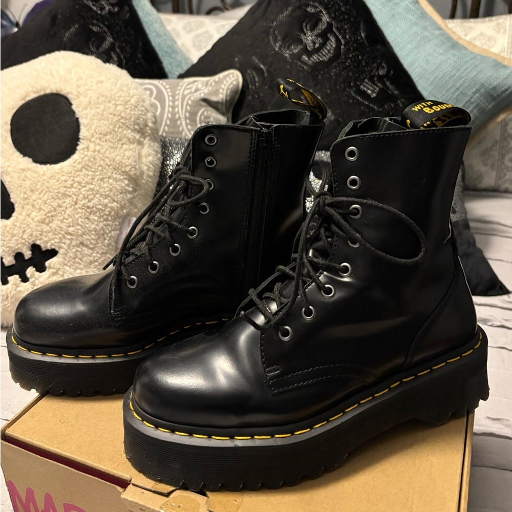 Dr. Martens Black Leather Platform Boots
